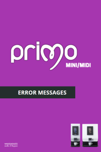 Westomatic Vending Services Primo Mini-Midi Error messages